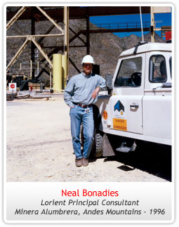 Neal Bonadies, Lorient Managing Partner, Minera Alumbrera, Andes Mountains  1996